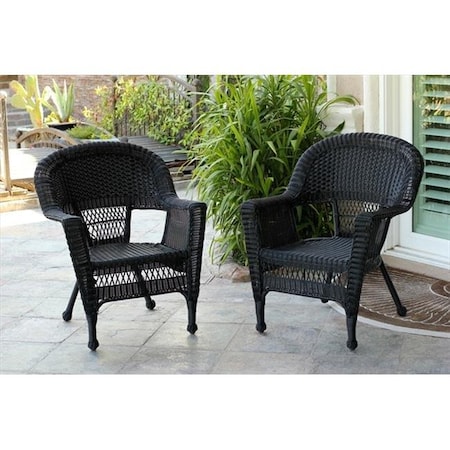 Jeco Jeco W00207-C-4 Black Wicker Chair - Set 4 W00207-C_4